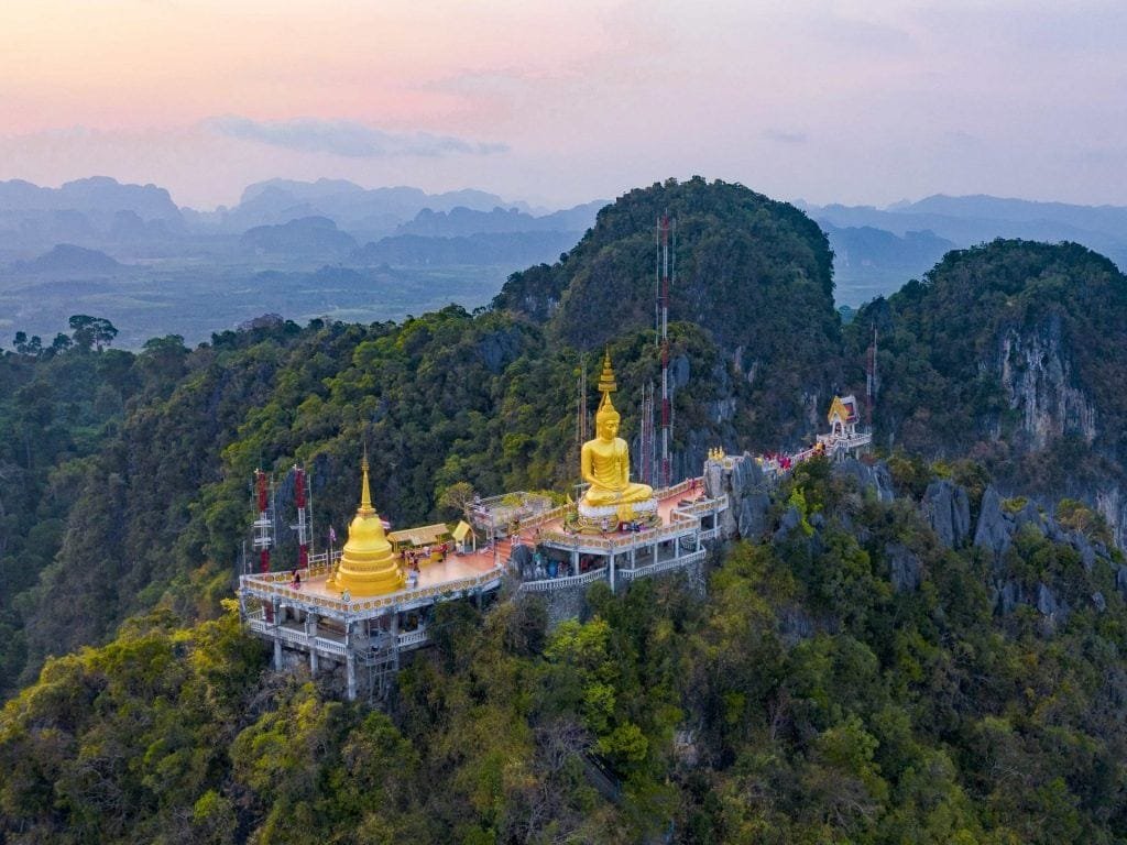 Temple in the mountains in Krabi