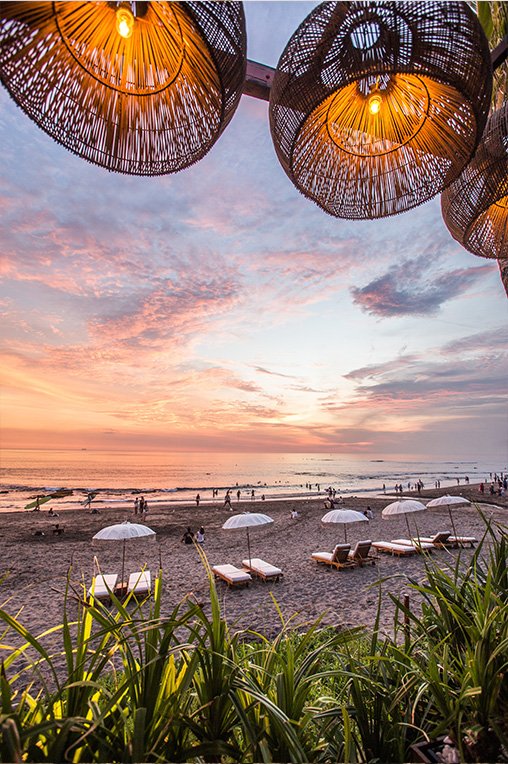 A picture of sunset at a beach in Bali