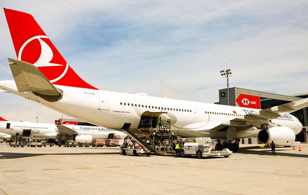 A picture of a Turkish Airlines plane. Flights to Bali can be cheap or expensive depending on where you come from. 