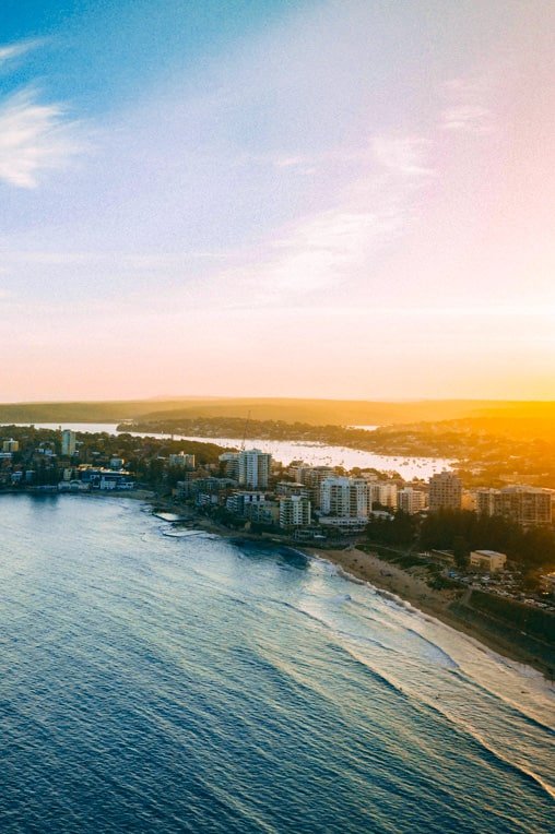 An aerial view of Cronulla Beach and the surrounding area.